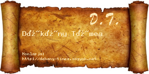 Dékány Tímea névjegykártya