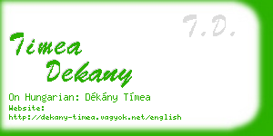 timea dekany business card